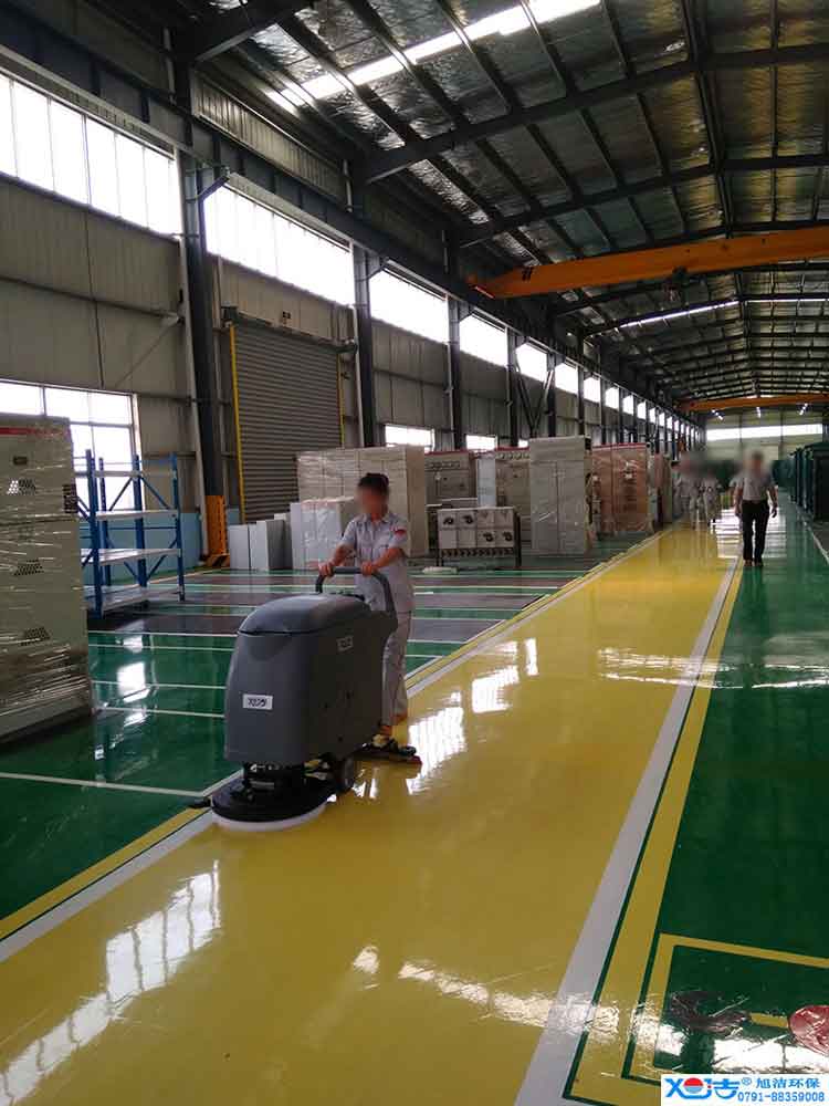 旭潔全自動電瓶洗地機，工業工廠生產車車間洗地機
